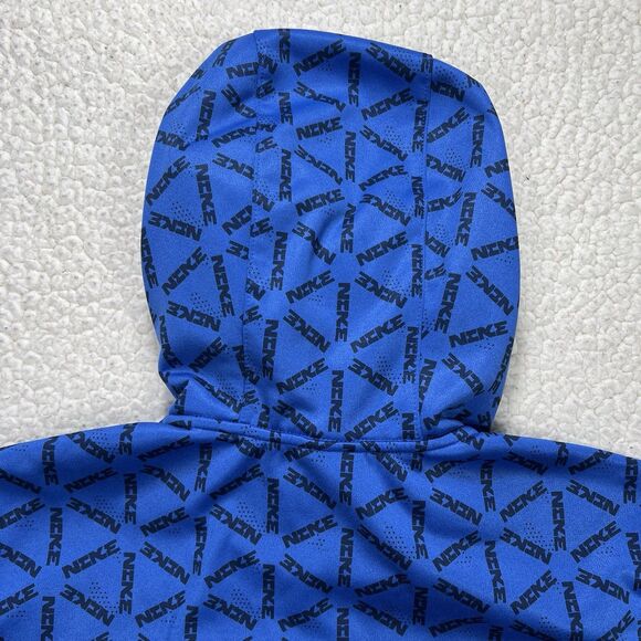 Nike Therma-Fit Hoodie Pullover XL Allover Geo Print Logo Athletic Streetwear - Picture 5 of 10